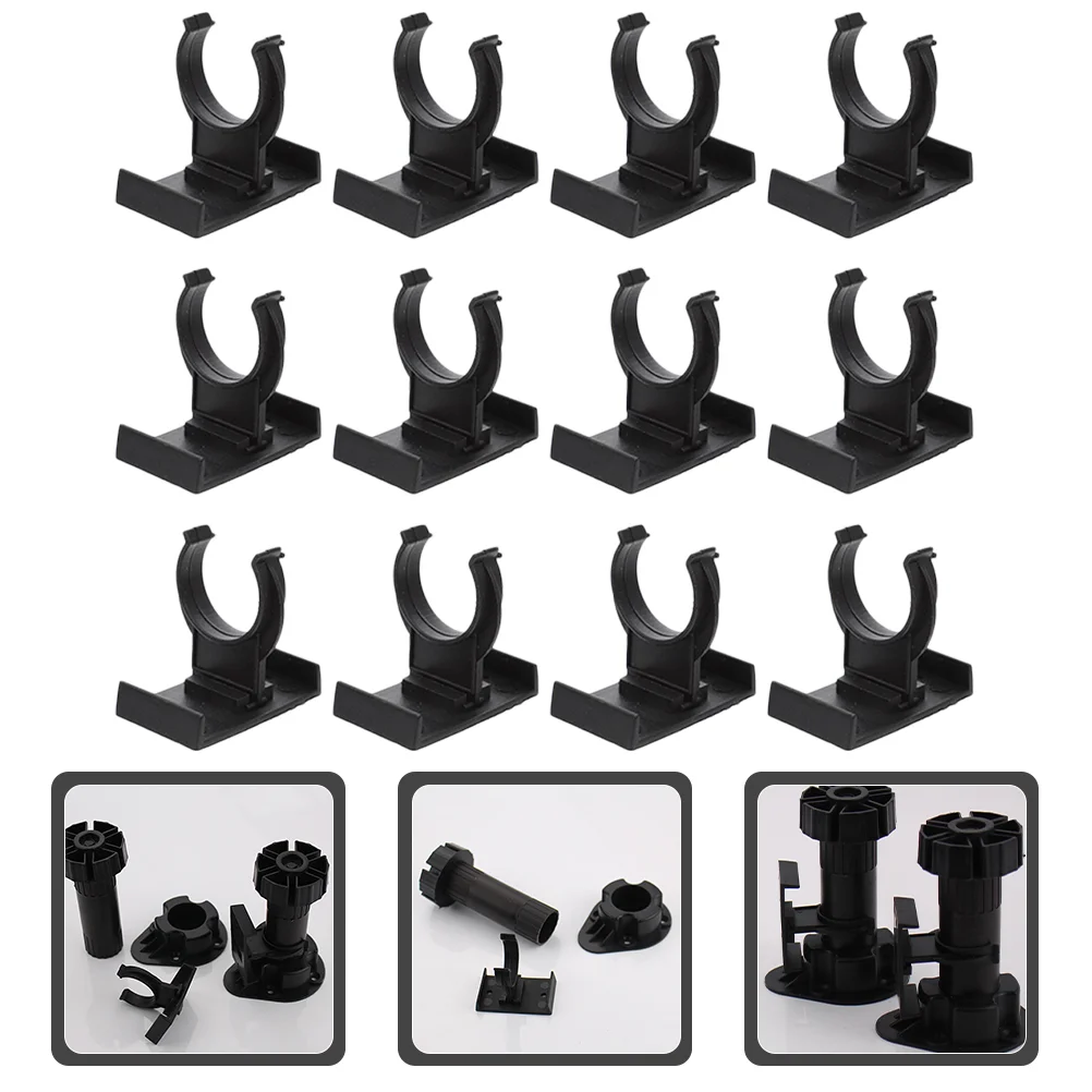 12 Pcs Bracket Cabinet Foot Buckle Cabinets Clip Plastic Adjustable Stand Kick Board Plinth Clips