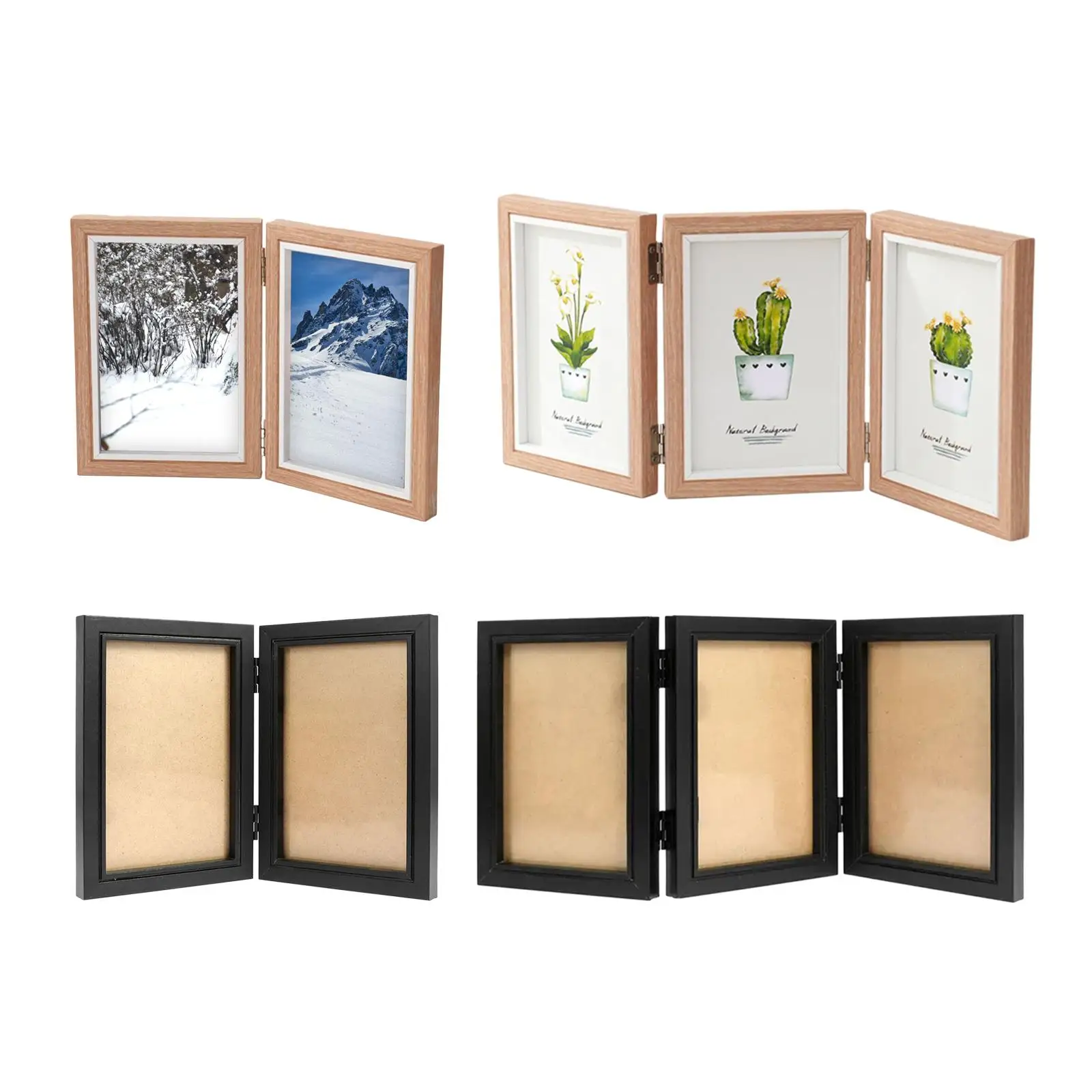Hinged Photo Frame with Shatter Resistant Cover Rectangle Vertical Picture Frame 4x6 for Dining Room Desk Table Bedroom Gifts