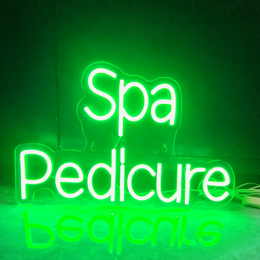 Spa Pedicure Pink Neon Signs For Wall Decor Neon LED Lights Business Room Decoartion For Massage Parlors Foot Bath Beauty Salon