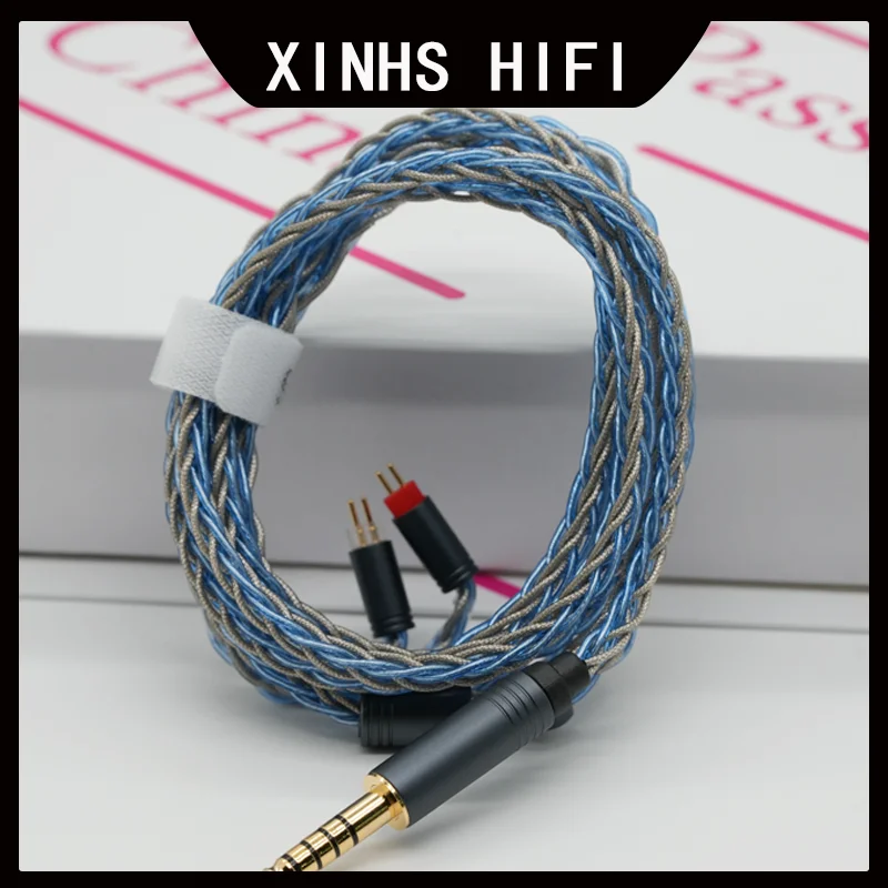 

XINHS HIFI T2 8-Core Gray Braided Earphone IEM Cable - OCC Silver Plated HiFi Audio Cable For Delci Explorer DaVinci Himalaya
