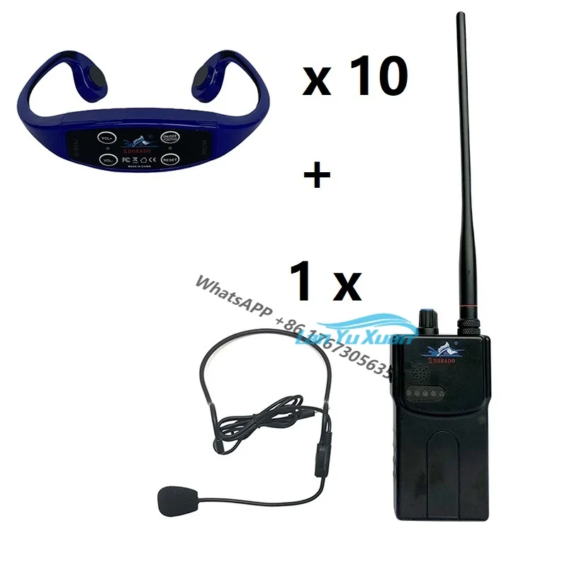 

Swimming Training System Communicator Swimtalk1 H900 Transmitter 10 H904 Waterproof Bone Conduction Headphone