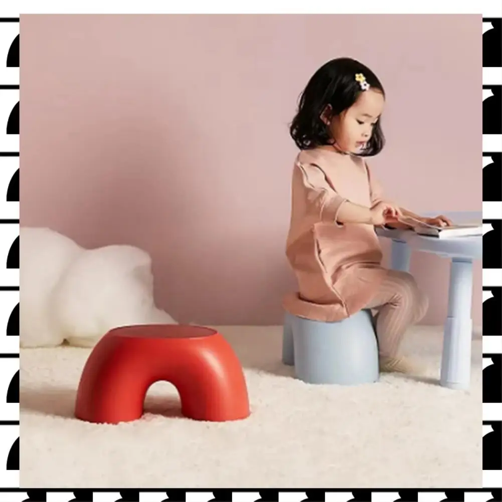

A44U Stool Rainbow Shape Footstool Kids Step Stool Seat For Living Room Indoor Furniture Children's Stool Toy