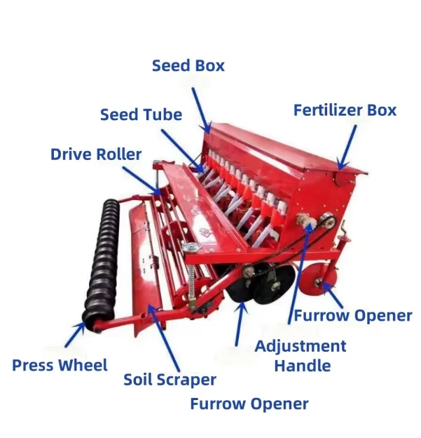 12 Row High Efficiency Traction Type Wheat Seeder & Wheat Planter, Agricultural Precision Seeding Farm Seed Planter Machine