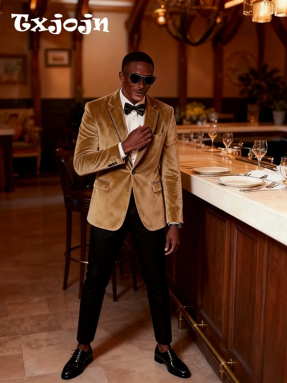 

Premium Notched Lapel Velvet Men's Suit 2026 2PCS Timeless Single Breasted Groom Wear For Wedding Business Tailored