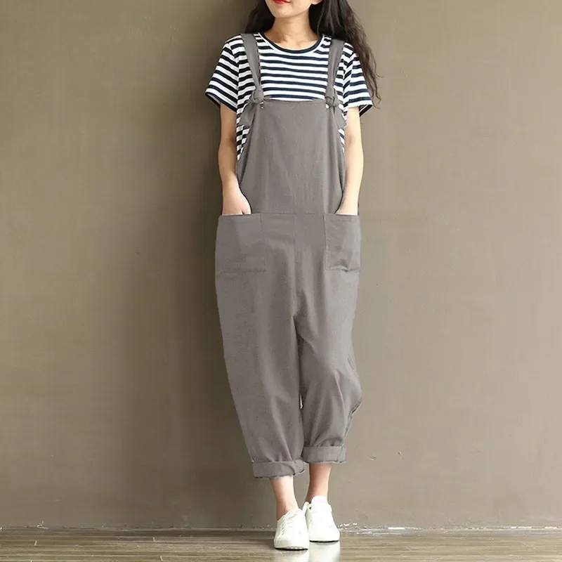 Moederschap Slabbetje Broek Jarretelbroek Casual Dames Eendelig Wijde Pijpen Romper Overall Jumpsuit Streetwear Plus Size