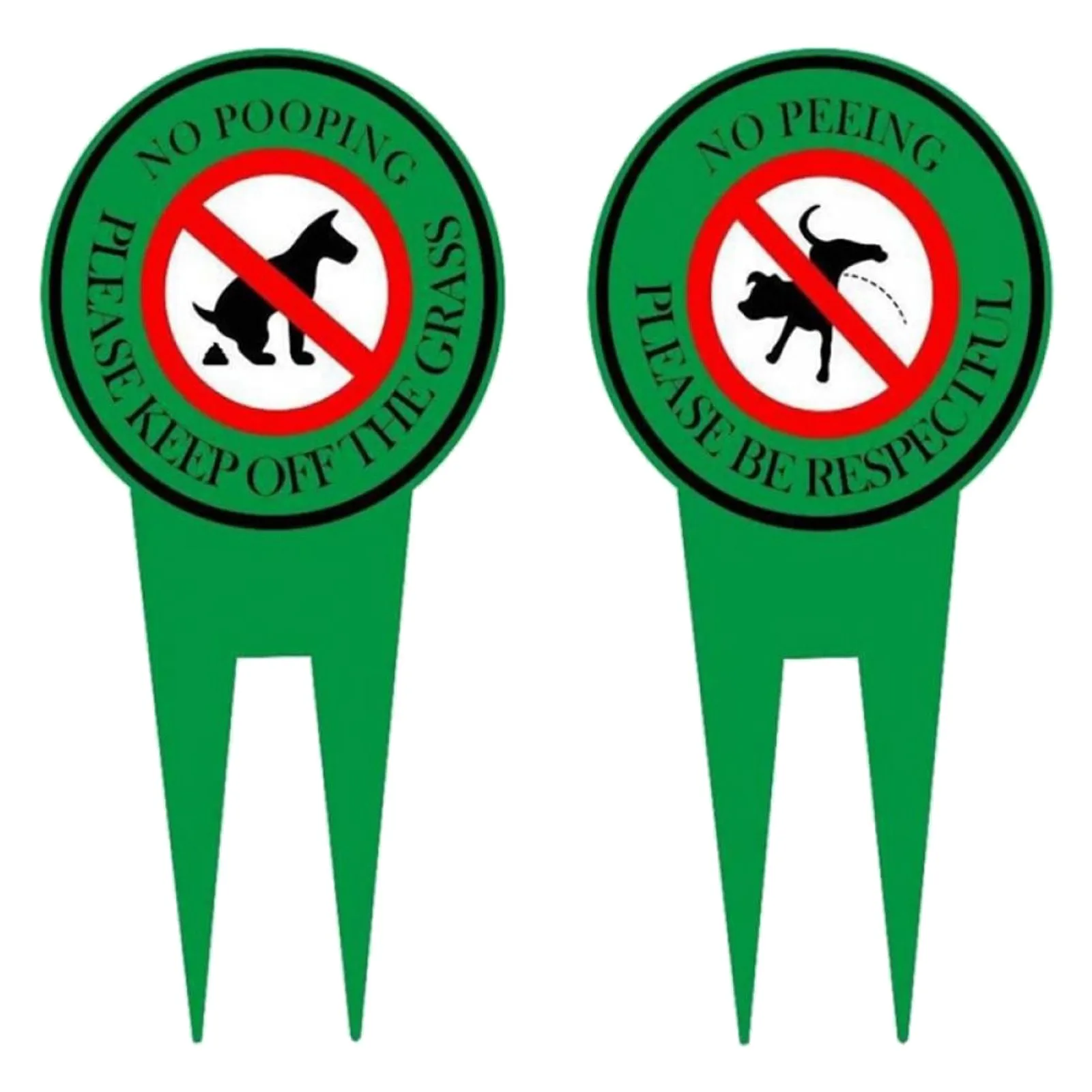 2 Pack Double Special Dog Sign No Peeing Dog Sign With Stake Stop Dogs From Peeing Metal Dog Signs