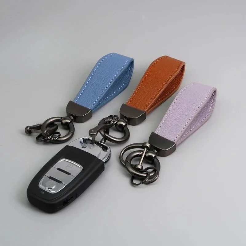 Gantungan Kunci Mobil Personal LOGO Kustom Gantungan Kunci Kulit Domba Hadiah Cincin Gantungan Kunci Nomor Nama Hotel Perusahaan Ukiran Laser Antik