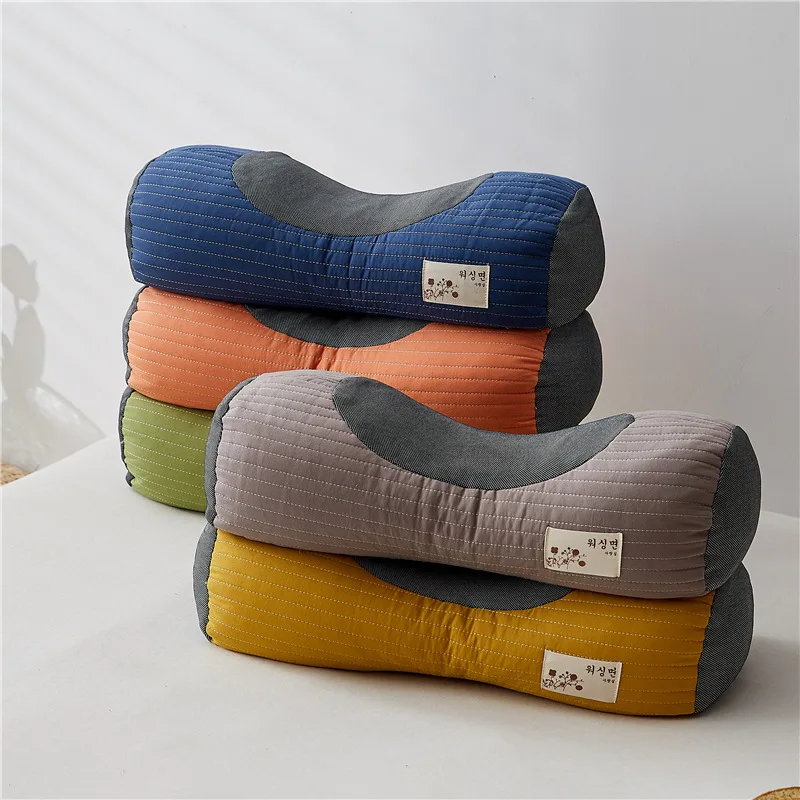 New Sand Washed Three-Dimensional Neck Pillow Buckwheat Pillow Pillow Core Cotton Washed Sweet Buckwheat Shell Hard Pillow