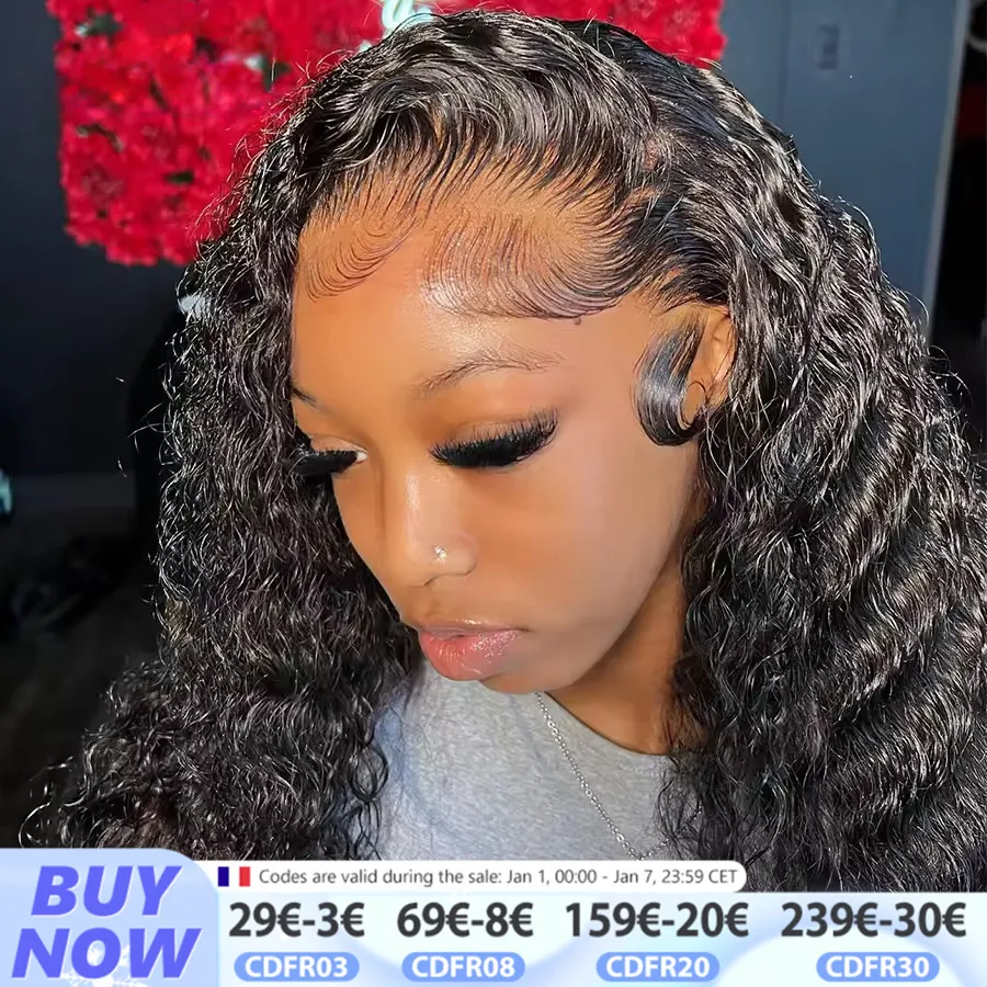 

Wear and Go Deep Wave 6x4 5x5 HD Lace Closure Wig with Pre Plucked Hairline Pre Cut Curly Glueless Wigs Human Hair Ready to Wear