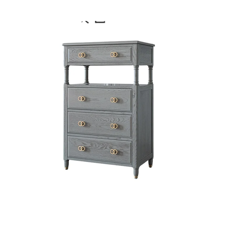 YJQ four-bucket drawer side cabinet wine cabinet Italian light luxury premium gray modern American all solid wood