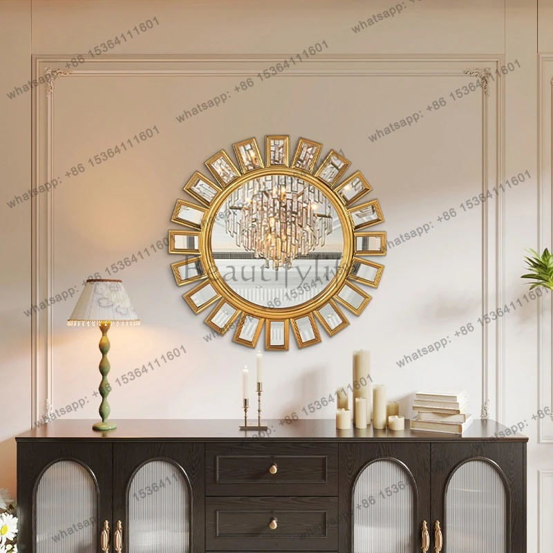 Nordic light luxury vanity mirror, living room entrance decoration wall hanging bathroom, bedroom creative vanity mirror
