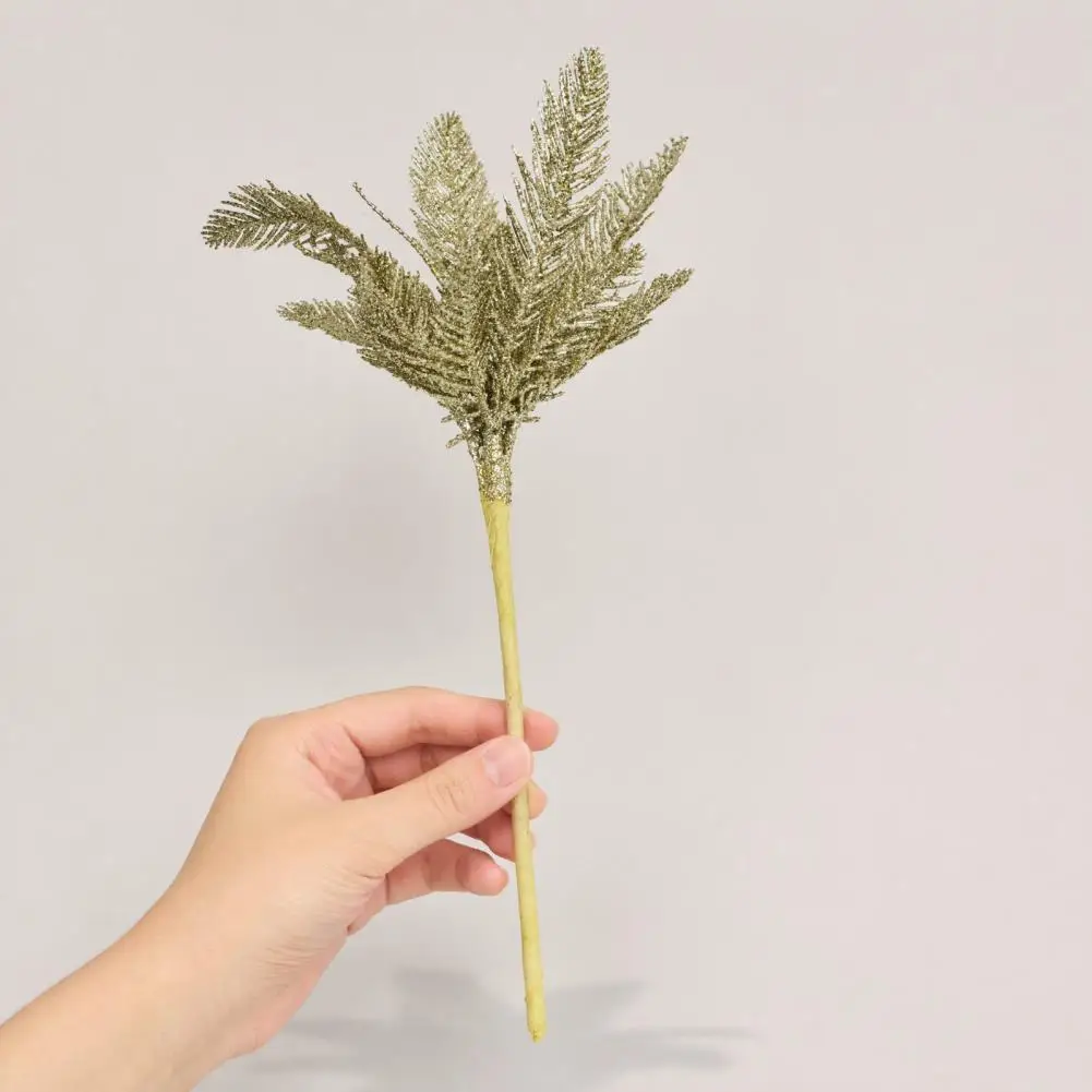 Long Pole Christmas Ornament Christmas Flower Pick Christmas Glitter Tree Filler Branches Artificial Pine Needle for Holiday