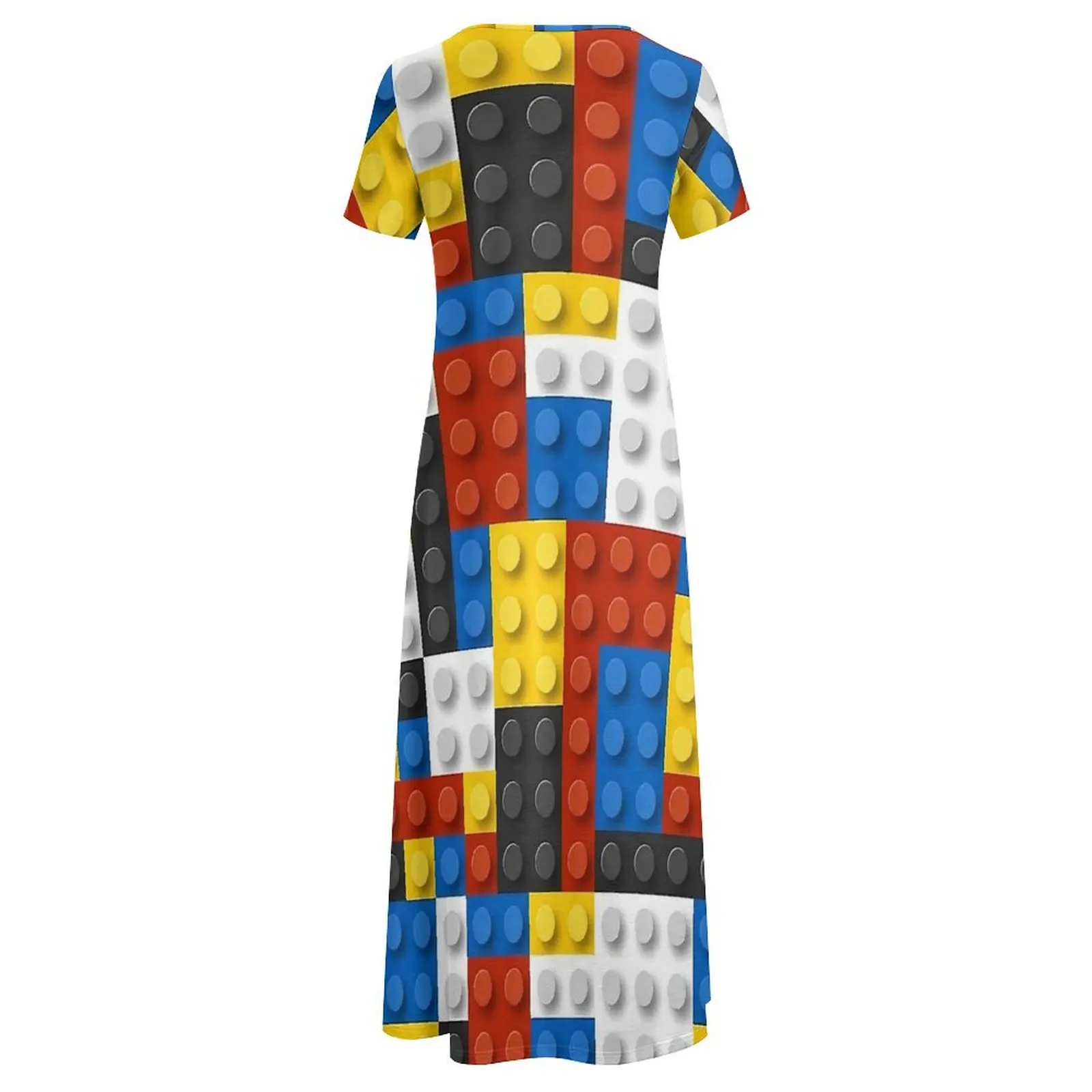 Mondrian Blocks Dress De Stijl Modern Art Street Wear Boho Beach Long Dresses Women Vintage Maxi Dress Birthday Present