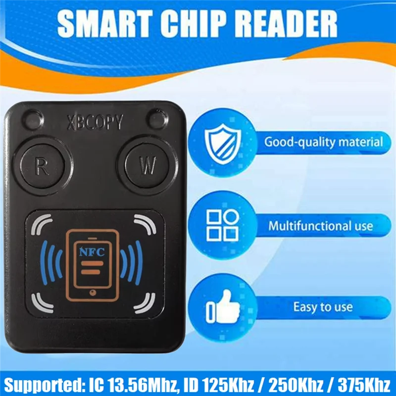 BNVN-NFC RFID Smart Chip Card Reader Copier +3XCUID Card IC 13.56Mhz ID 125Khz 250Khz 375Khz RFID Token Clone Duplicator