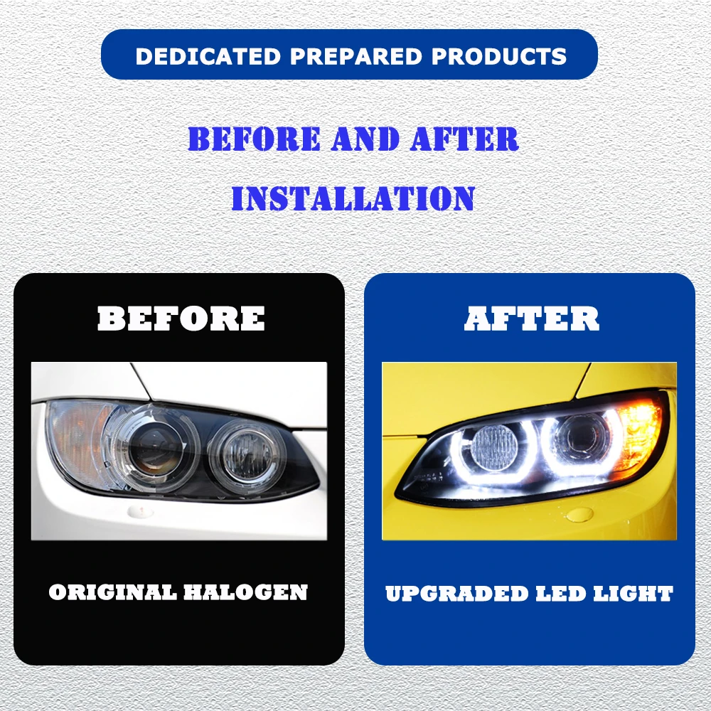 LED HeadLights for BMW 3 series E92 E93 06-10 e-mak style led DRL Car head lamp Assembly Signal Auto Accessories Modified Lamp