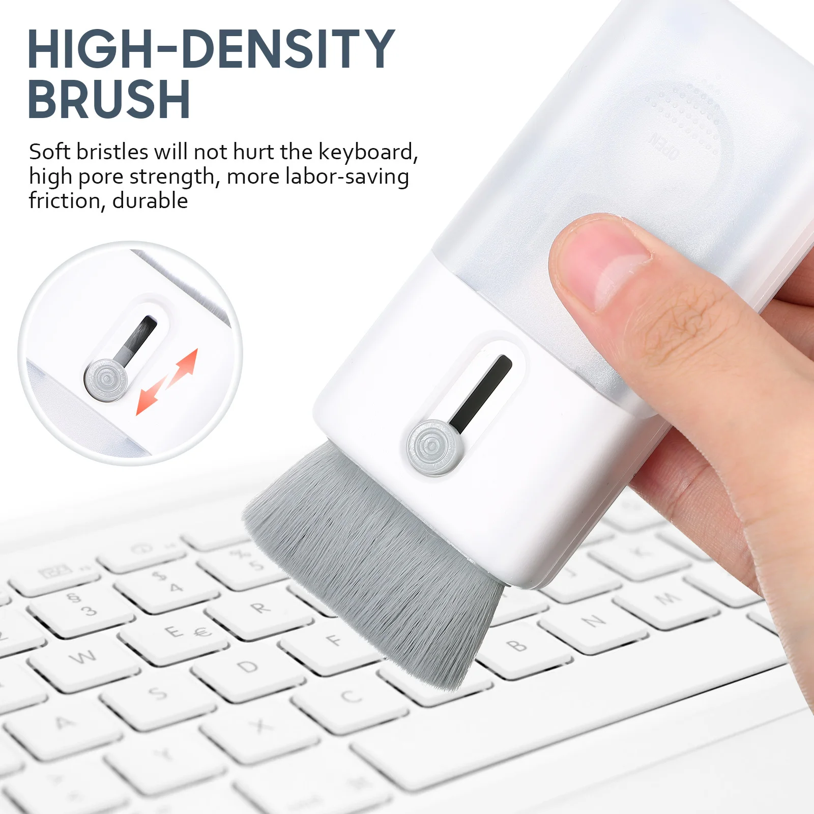 

2Sets Electronic Cleaning Brush Kit High Density Pen Flocked Sponge Wiper Key Cap Buckle Spray Bottle for Headphones Keyboards