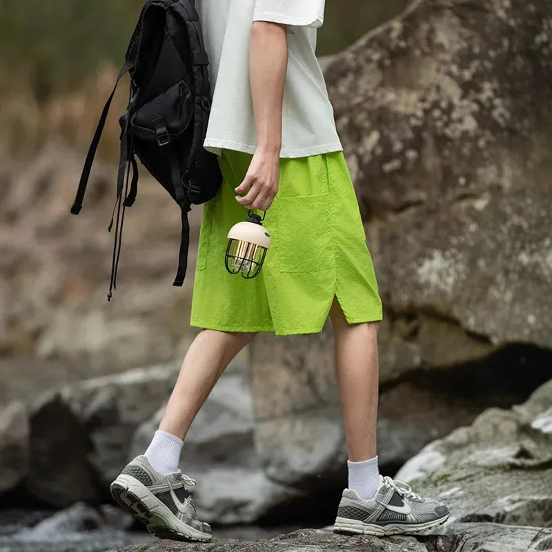 

Men's Summer Lightweight Casual Shorts Elastic Waist Quick Dry Breathable Beach Shorts with Pockets for Daily & Vacation Wear in