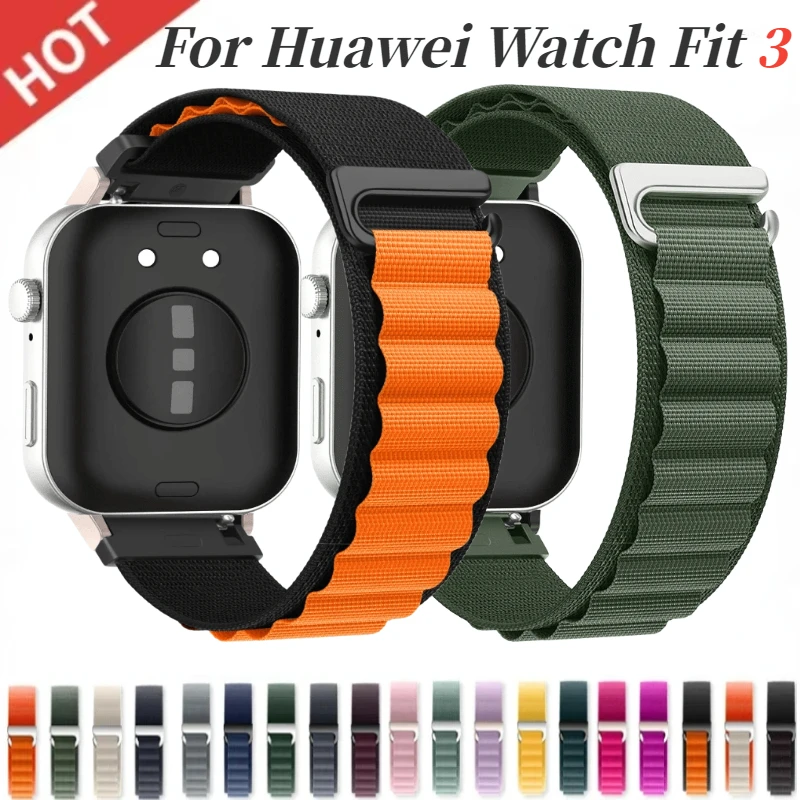 Alpine Loop Nylon Band For Huawei Watch Fit 3 Adjustable Sport Bracelet Replacement Wristband For Huawei Fit3 Correa Accesorios