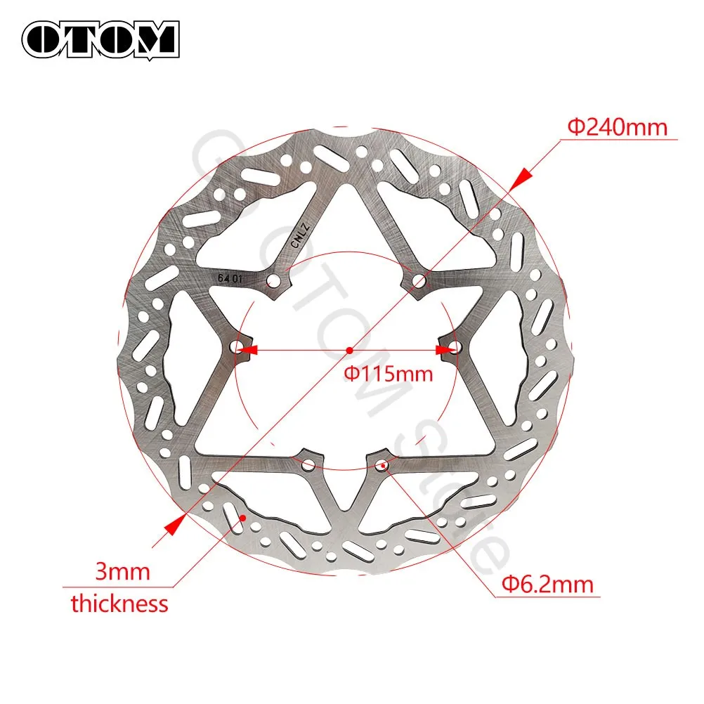OTOM For Surron Motorcycle 6 Hole 240mm Front Rear Brake Disc Stainless Steel Plate Sur-Ron UltraBee Electric E Bike Motocross