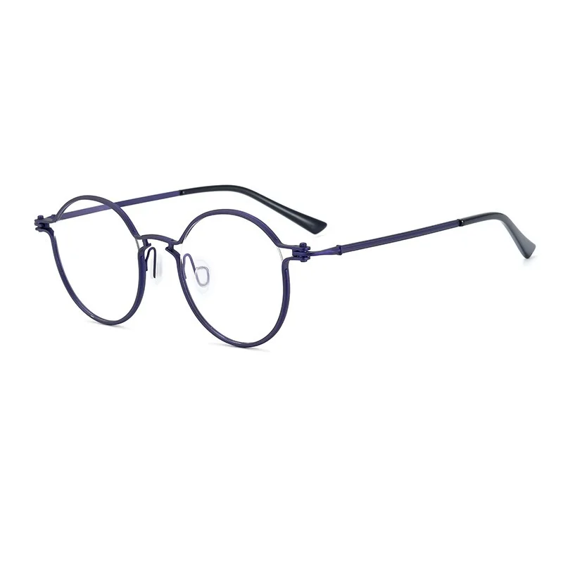 

Design canned glasses retro round frame glasses frame pure titanium myopia
