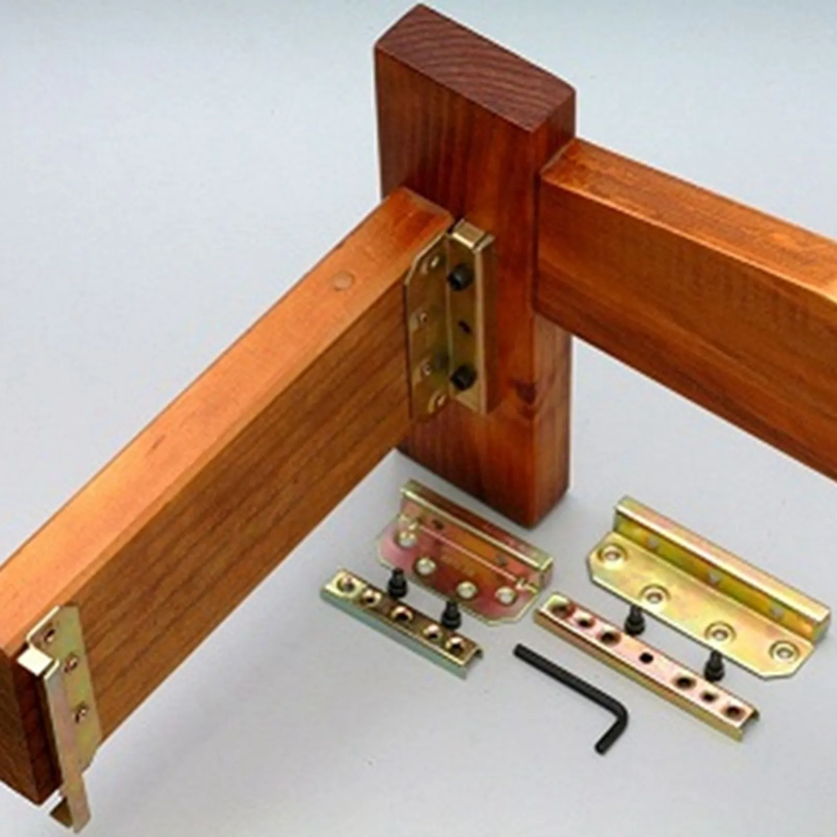 

A74E-Bed Rail Bracket - Bed Rail Fittings - Heavy Duty Non-Mortise - Set Of 8 (Screws Included)