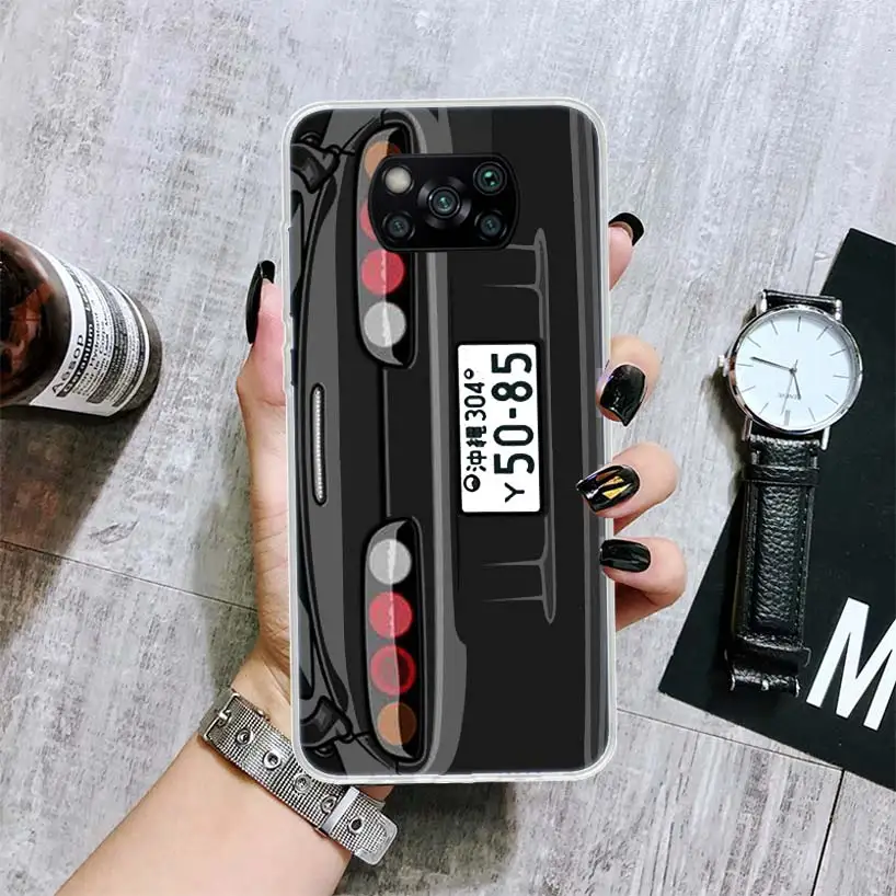 Japan Anime Initial D Car Taillight Soft Phone Case for Xiaomi Poco X6 X5 X4 Gt X3 Nfc F6 F5 Pro M5s M5 M4 M3 F4 F3 F2 F1 Capa C