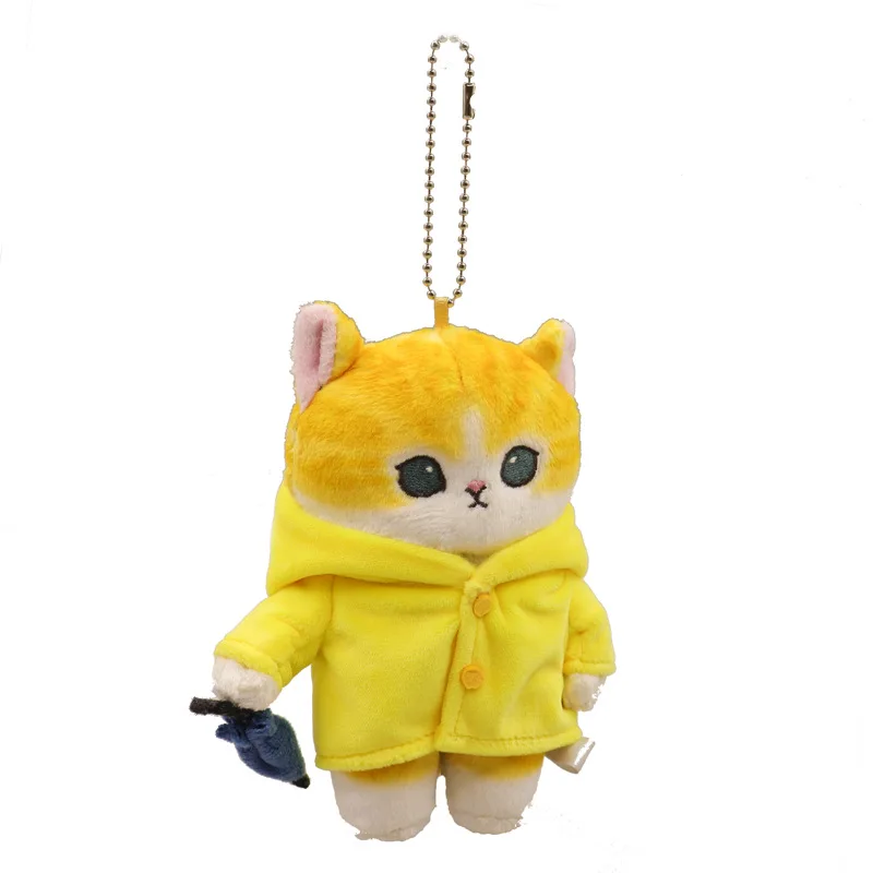 Mofusand Cats Key Chain Plushie Umbrella Shark Cat Pendent Keychain Figures Cute Soft Pendent Toy Halloween Gifts for Kids