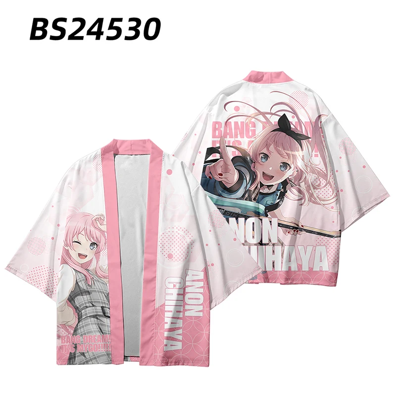 Anime BanG Dream! It's MyGO! Japanese Kimono Haori Yukata Cosplay Women/Men Fashion Summer Short Sleeve Kimono Shirts Streetwear