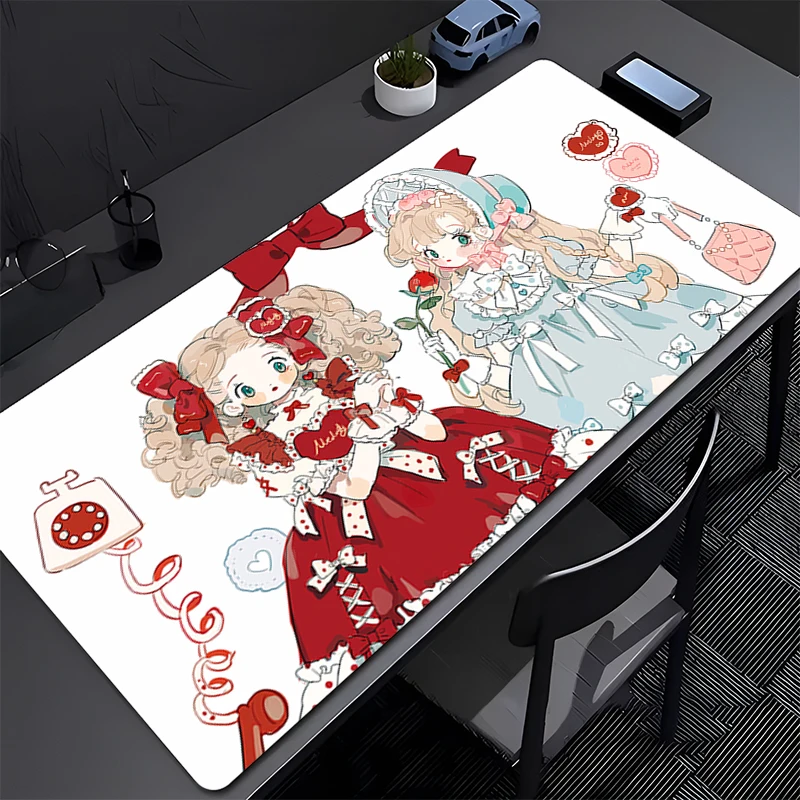 

Коврик для мыши Компьютерный размер Коврик для мыши Нескользящий геймерский коврик для клавиатуры Ноутбук Аниме Милые девушки Mausepad Design HD Kawaii Настольный коврик Ковер
