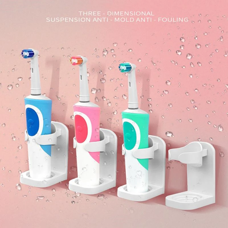 Creative Traceless Stand Rack Organizer Electric Wall-Mounted Holder Space Saving toothbrush holder Bathroom Accessories