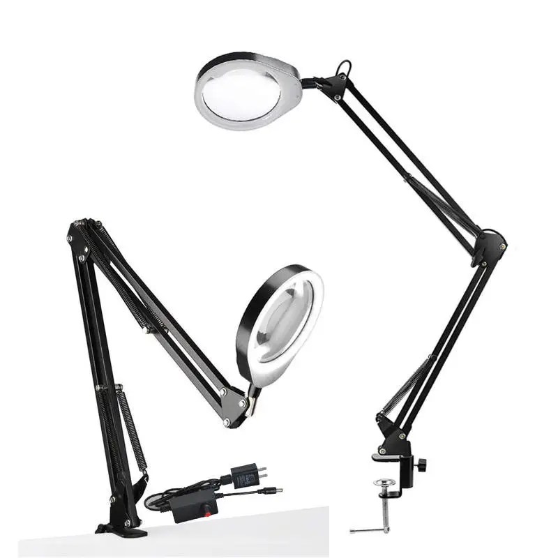 2025년 신제품 USB 돋보기 LED 램프 확대경 72 LED 테이블 램프 접이식 독서 수리 램프