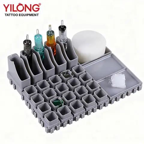 YILONG Multi-Spliced Ink Cup Tattoo Cartridge Holder ABS Tattoo Artist Desktop Storage Combinations Rack Tattoo Accessories
