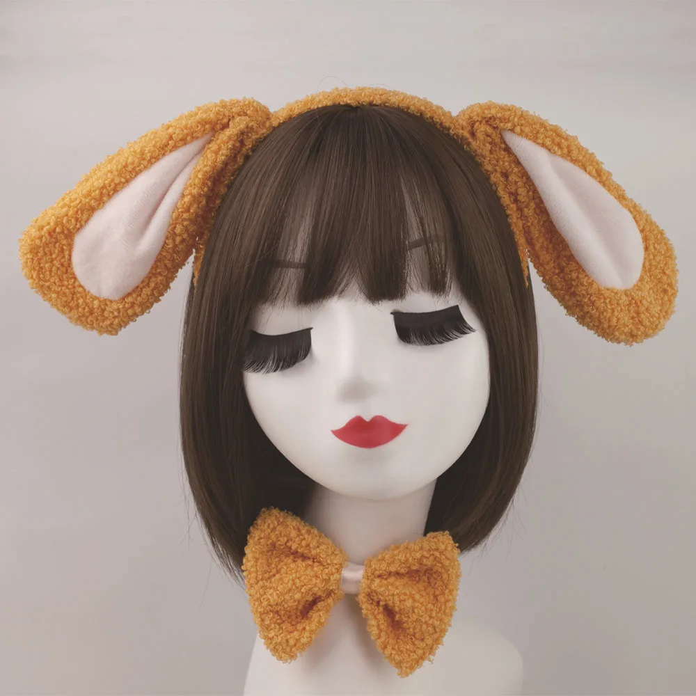 Halloween Animal Rabbit Ear Headband para meninas e mulheres, traje Cosplay, acessórios de cabelo, garra, saia, cauda, nó arco, coelho, adereços extravagantes