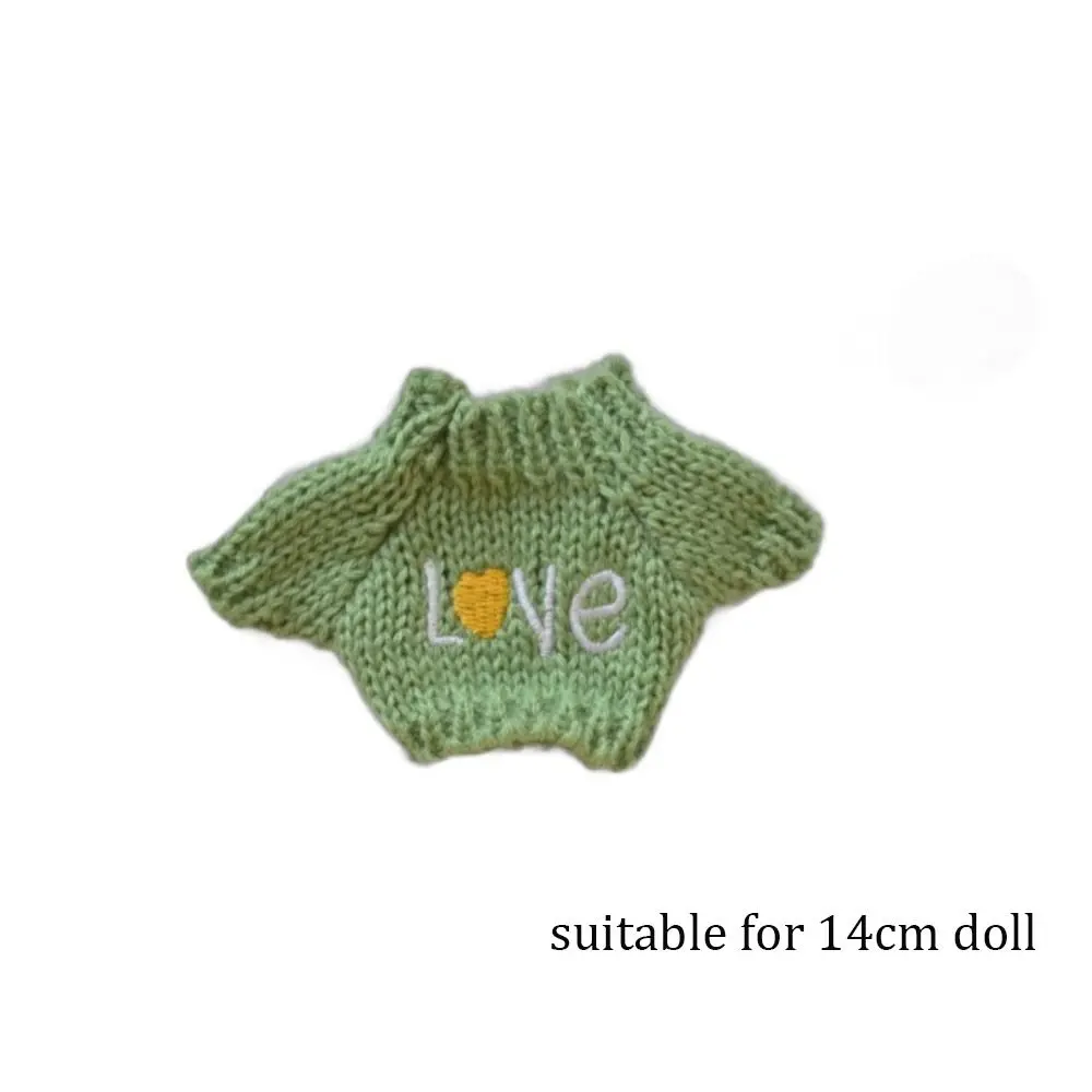 Pullover Kleidung Puppen Pullover Zubehör für 14 cm Hund Labubu Puppe Kleidung Baby Kleidung mit Sticken BJD Puppe Zubehör