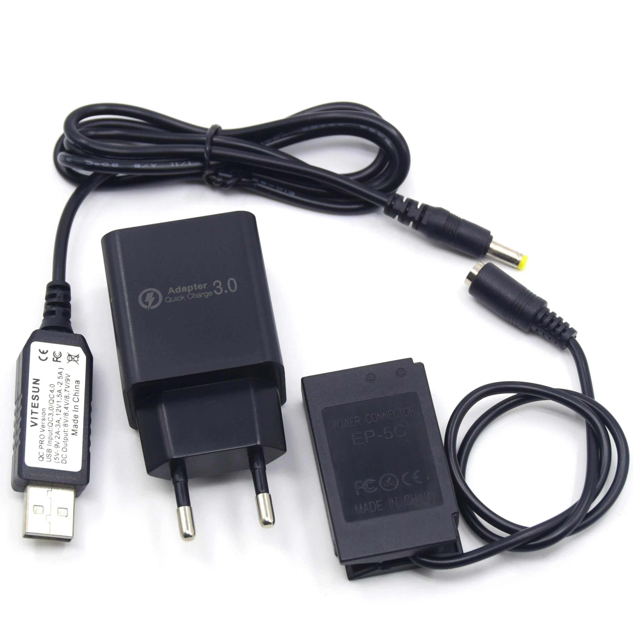 급속 충전기 + EH-5 EH-5A PRO USB-DC 케이블 + EN-EL20 아날로그 배터리 EP-5C DC 커플러, 니콘 1J1 1J2 1J3 1S1 1AW1 1V3 P1000 카메라