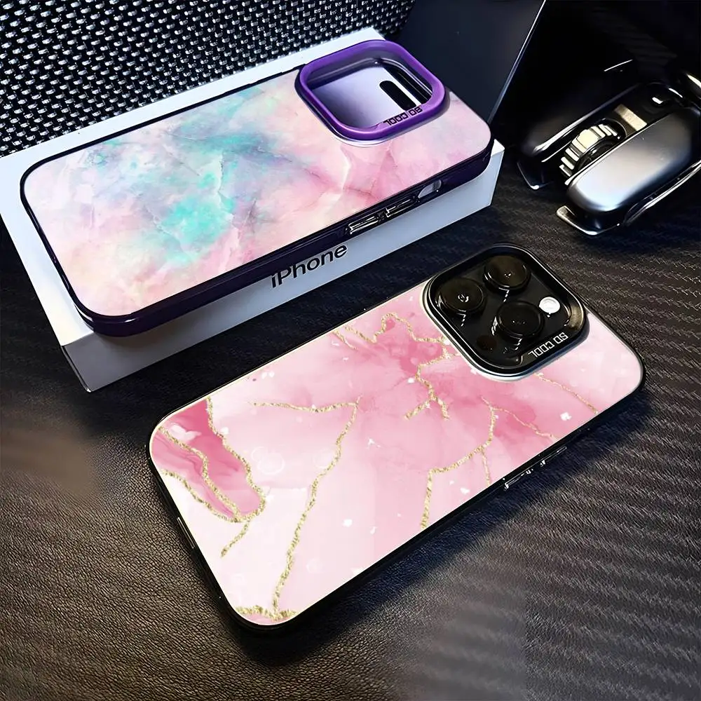 

Marble Background Series Phone Case For iPhone17,16,15,14,13,12,11 Plus,Pro Max Purple Matte Shockproof Cover