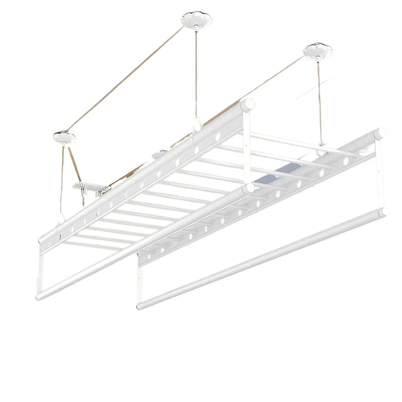 household hand crank four rod drying rack Balcony household indoor top loading folding quilt drying rack