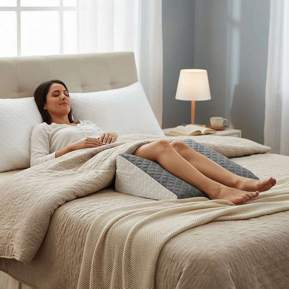 Bed Wedge Pillow for Sleeping Soft Triangle Pillow to Relieve Leg Pressure Triangular Leg Pillow Is Suitable for Sofas and Beds