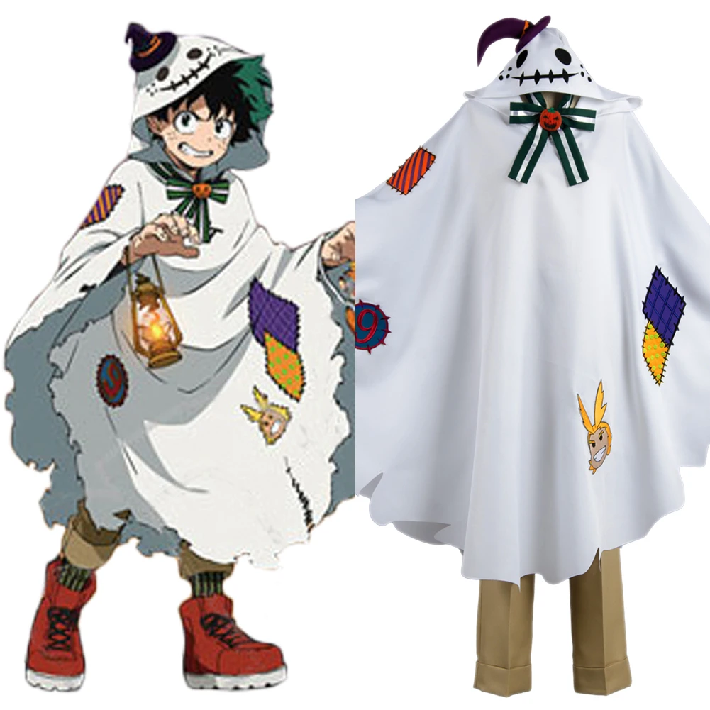 

Anime My Boku no Hero Academia Izuku Midoriya Cosplay Costume Halloween Ghost Hooded Cloak