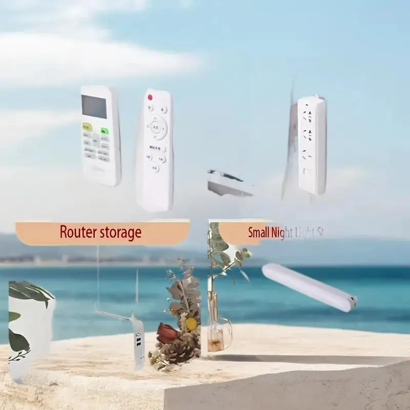 벽걸이용 강력 자석 후크, 열쇠 및 리모컨용 투명 브래킷, 가정용 냉장고 스티커