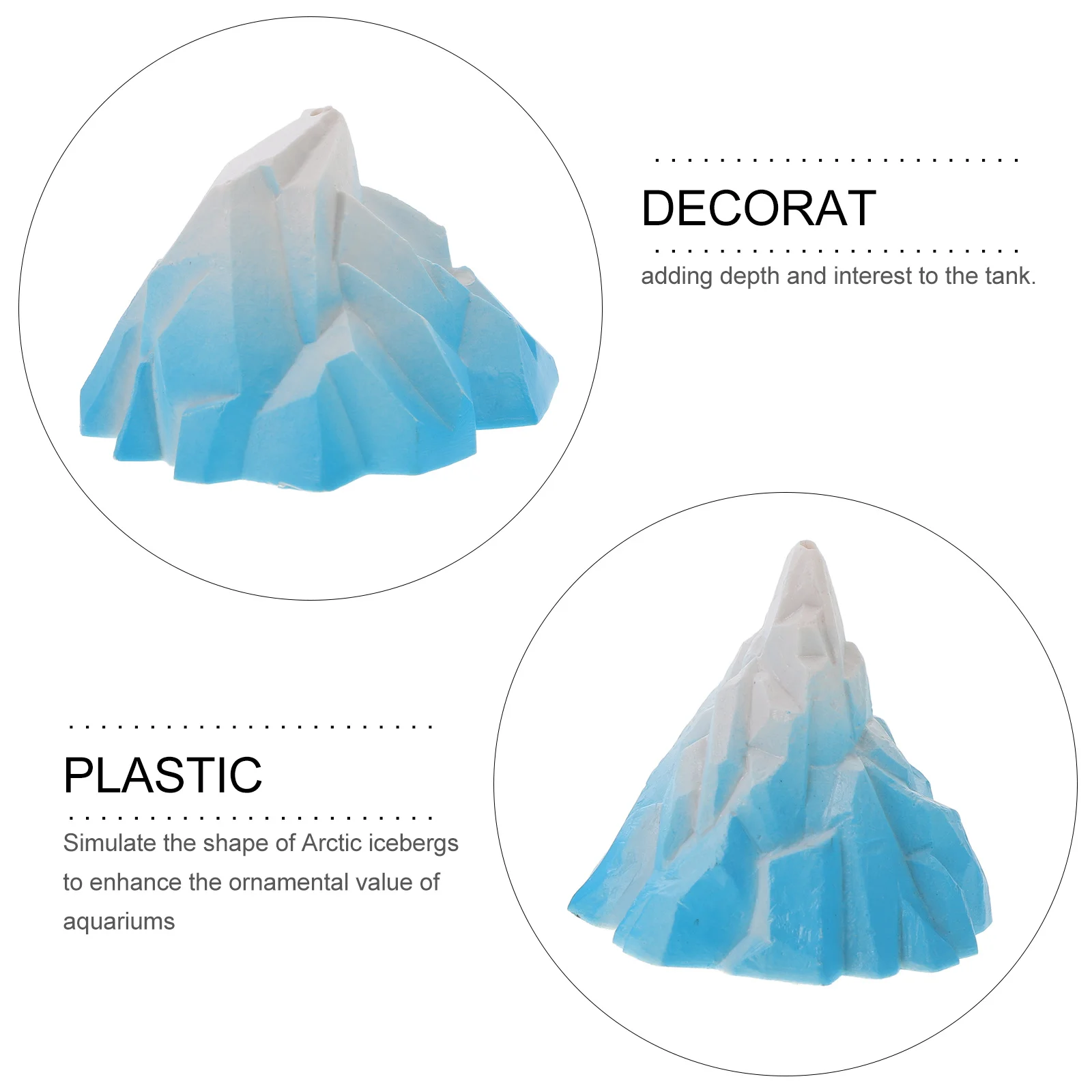 2 قطعة حوض السمك فيض الديكور واقعية Floeberg زخرفة خزان الأسماك الطبيعية ديكور الراتنج المشهد للمياه العذبة المياه المالحة #5