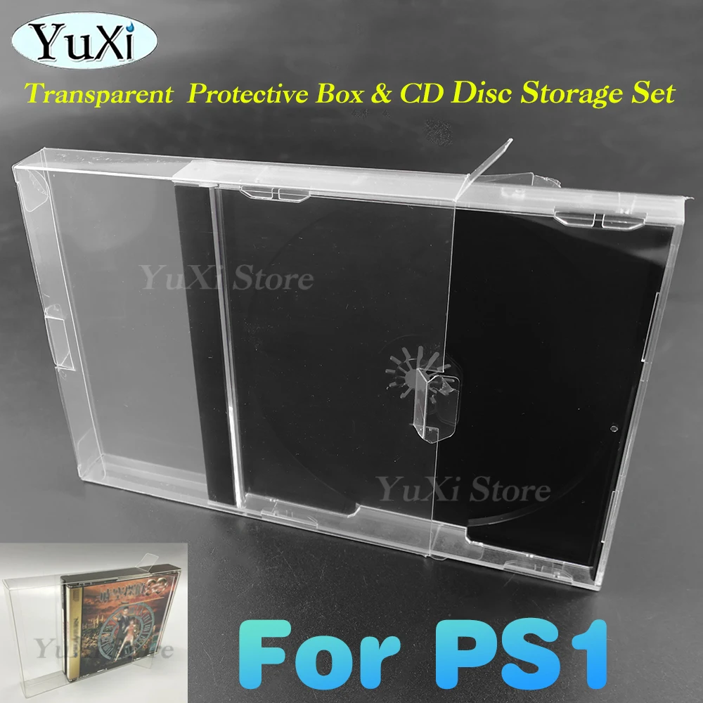 

For PS1 Transparent CD DVD Game Single Disc Storage Bracket Box Case For PlayStation 1 Protective Storage Box Kit