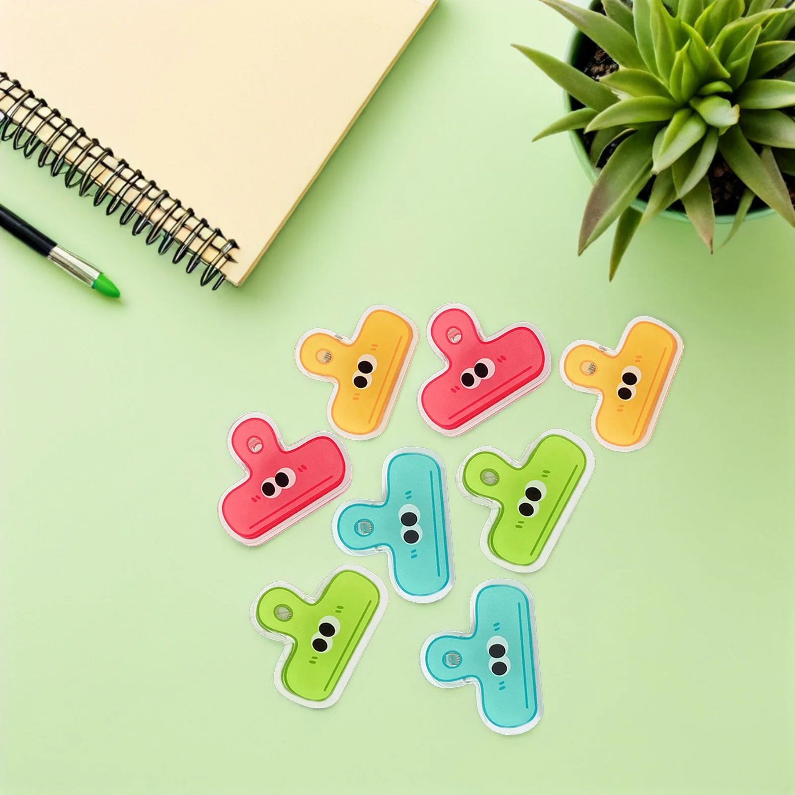 

8pcs Plastic Paper Clips Binder Clips For Students Teachers File Organizer Wall Door Hanging Strong Hold Document Craft Clamps