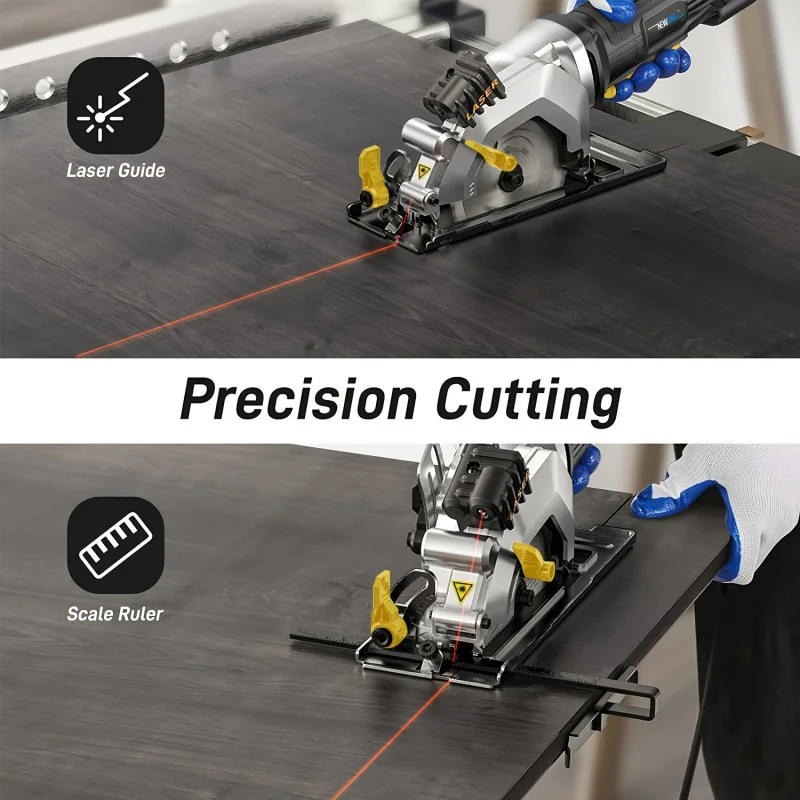 1 Set 4 Amp 3500 RPM Circular SawMax Cutting Depth 1-11/16