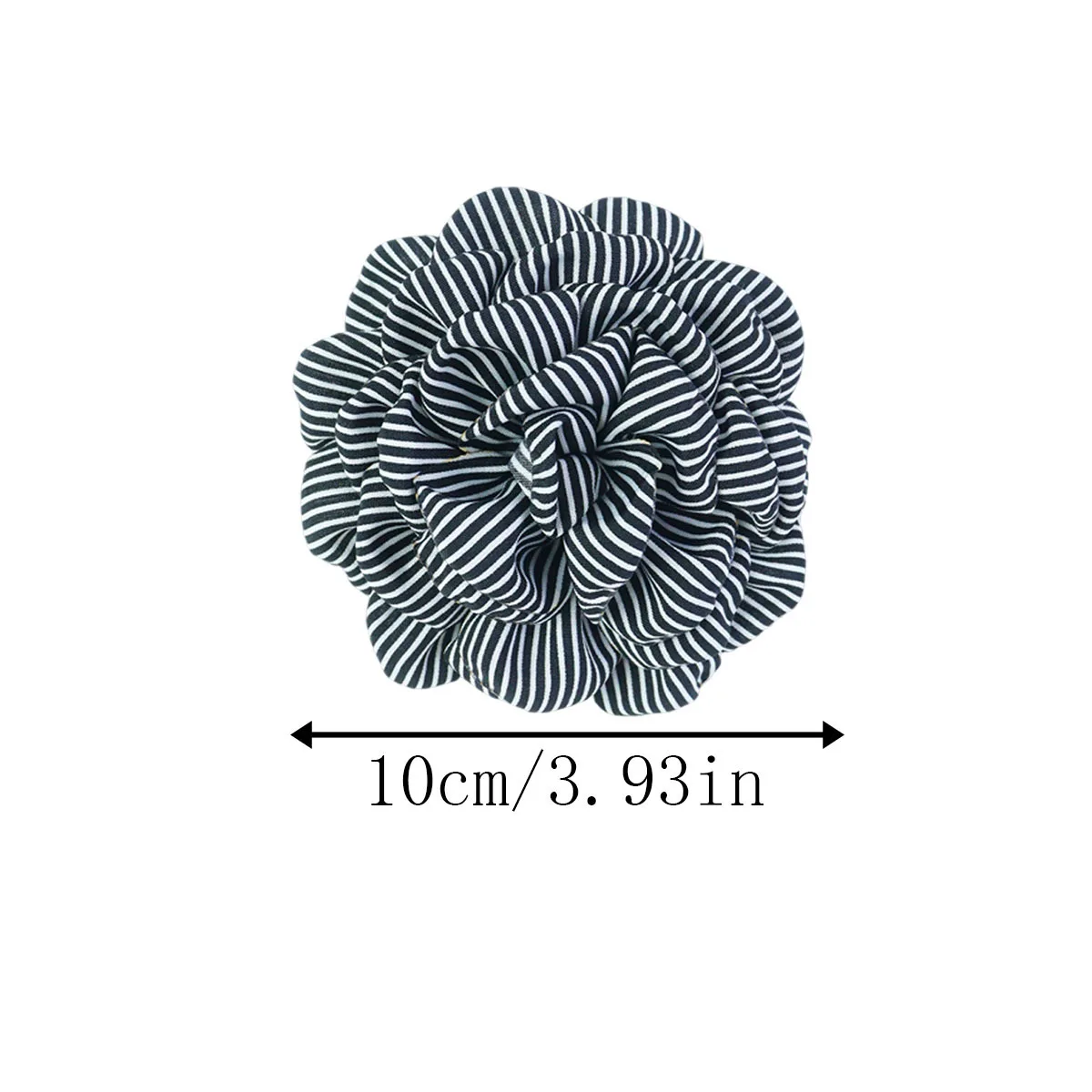 10cm French Temperament Women's High-end Luxury Brooch with Pleated Fabric Stripes Multi Petal Rolled Flower Handmade Flower Pin