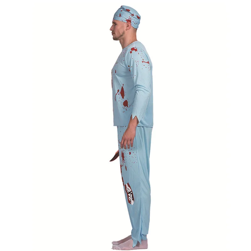 Costumes de docteur d'horreur pour hommes adultes, Cosplay sanglant, Halloween, jeu de rôle de Zombie, carnaval, défilé, discothèque, Bar, robe de soirée