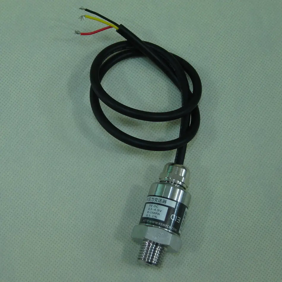 Pressure Sensor, Variable Frequency Pump Water Pressure Sensor, Three-wire Waterproof Lead Output, Range 0-1Mpa
