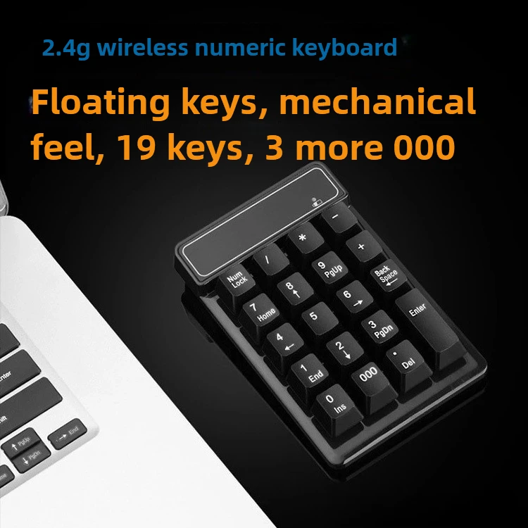 2.4GHz Wireless Wired Keyboard Bluetooth Mini USB Numeric Keypad 19 Keys Number Pad Numpad Receiver for Accounting Laptop PC