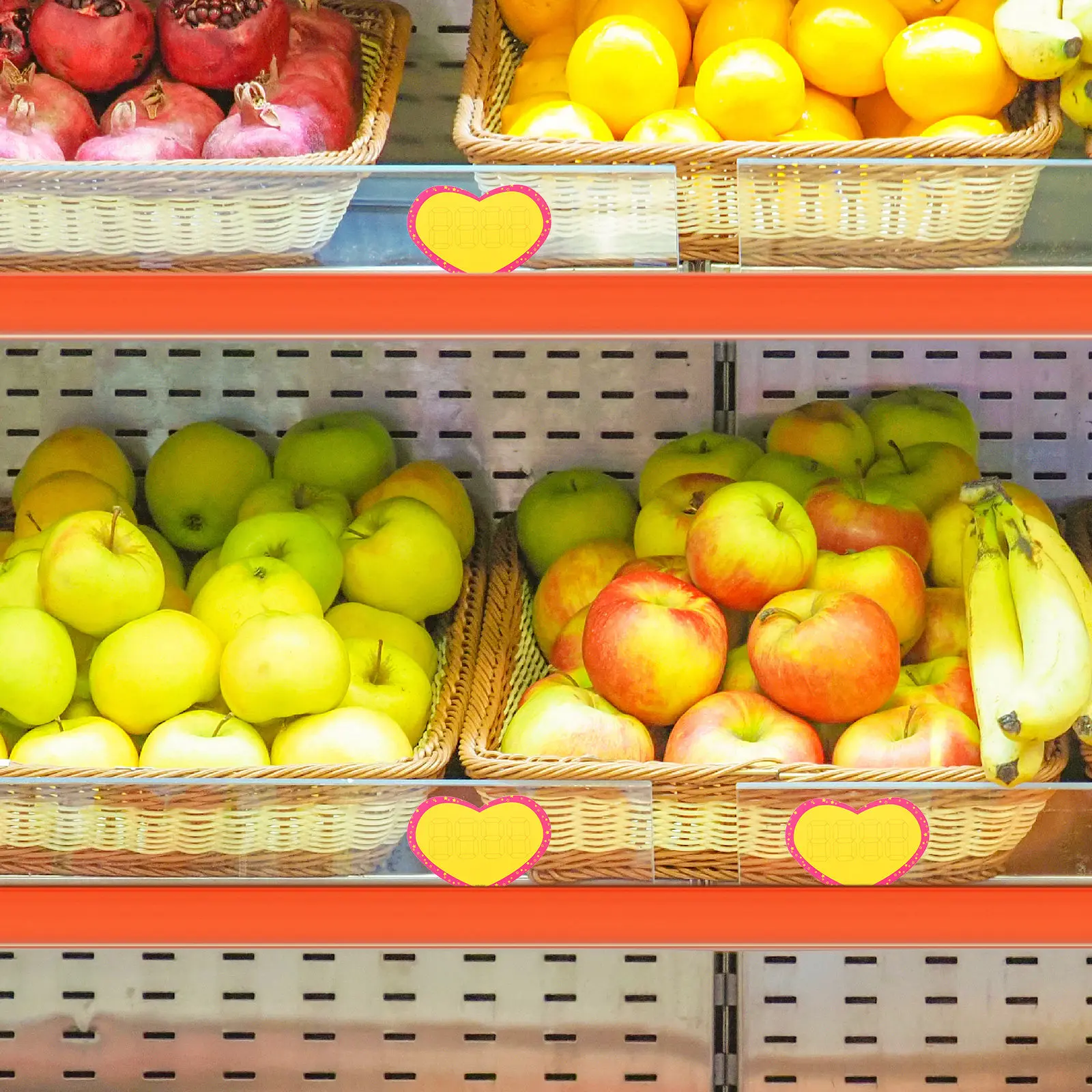 500pcs Heart-Shaped Price Tags for Retail Stores, Supermarket Sale Signs, Grocery & Fruit Display Labels
