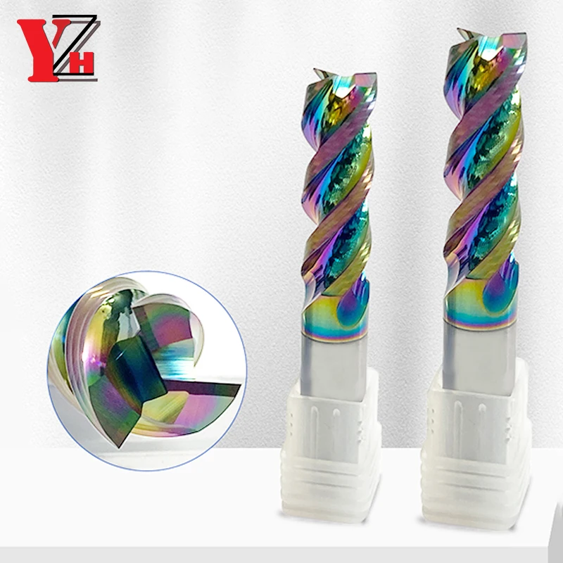 High Quality Carbide U-Type Flute High Efficiency Aluminum End Mill HRC55 HRC65 DLC-Coated 3mm 4mm 5mm 6mm 8mm 10mm 12mm 14-20mm